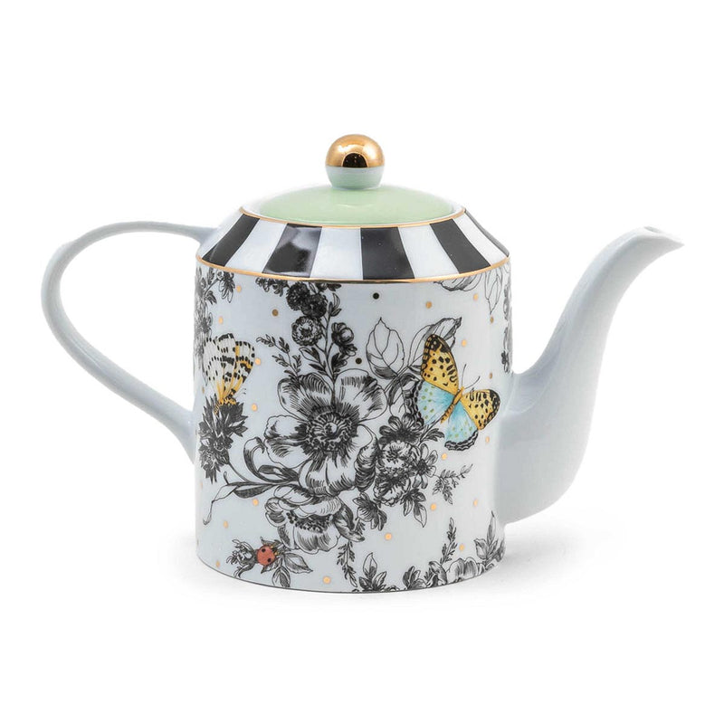 Mackenzie-Childs Butterfly Toile Teapot