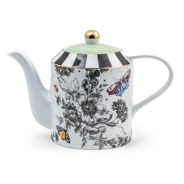 Mackenzie-Childs Butterfly Toile Teapot