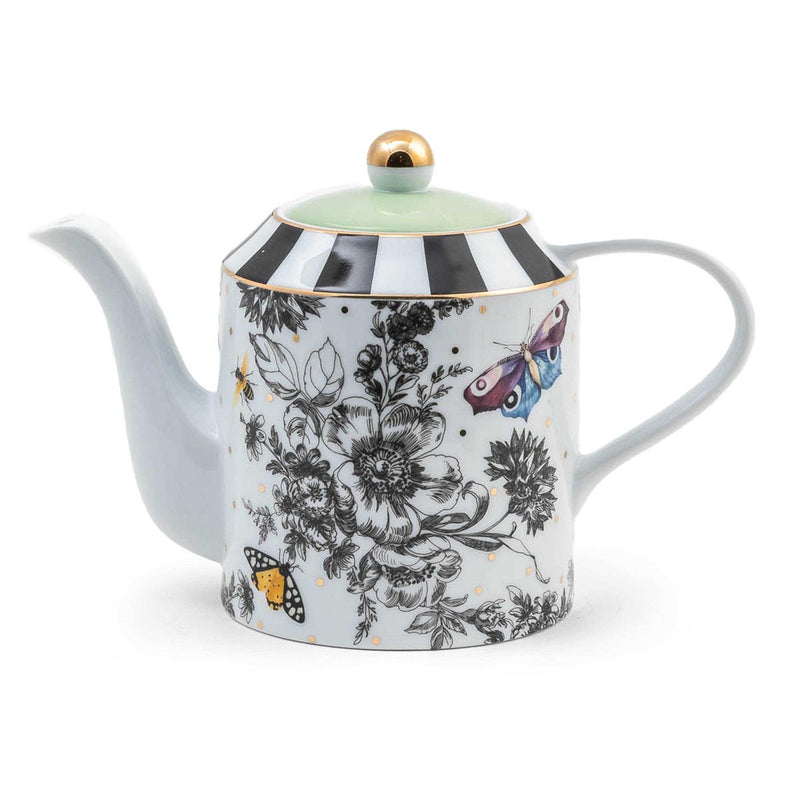 Mackenzie-Childs Butterfly Toile Teapot