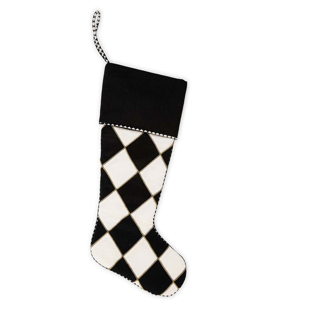 Mackenzie-Childs Courtly Noel Black Harlequin Stocking