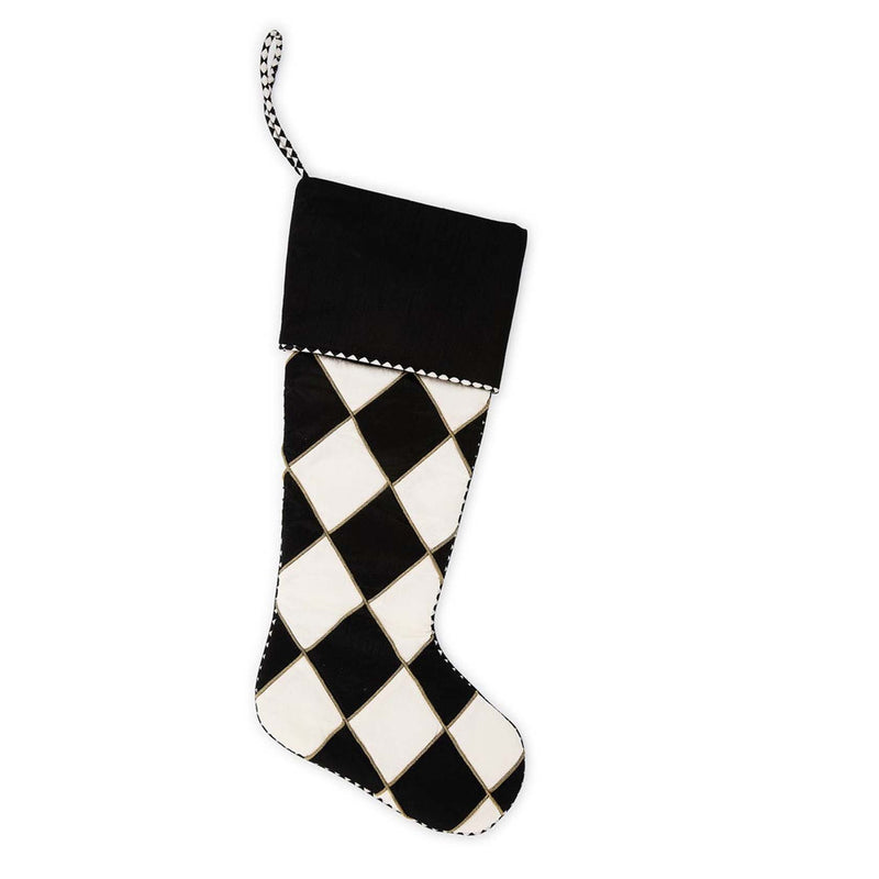 Mackenzie-Childs Courtly Noel Black Harlequin Stocking