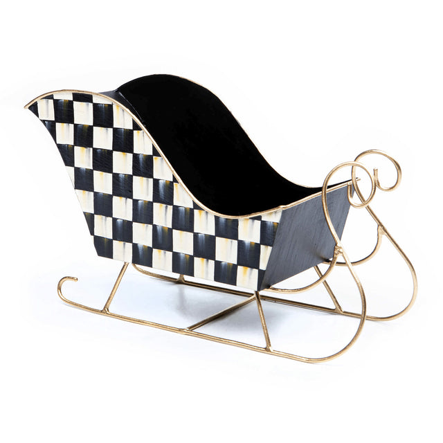 Mackenzie-Childs Courtly Check Medium Tin Sleigh