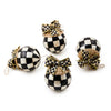 Mackenzie-Childs Check Capiz Ball Hanging Ornaments, Set of 4