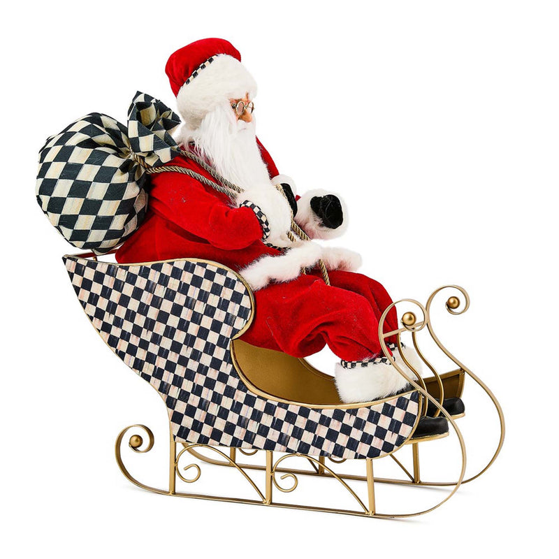 Mackenzie-Childs Classic Courtly Fabric Santa In Sleigh