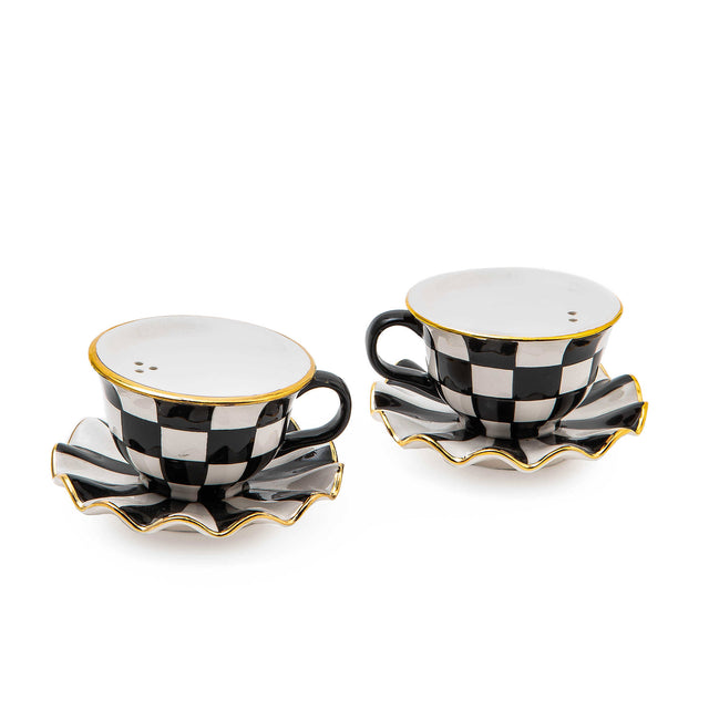 Mackenzie-Childs Courtly Teacup Salt & Pepper Set
