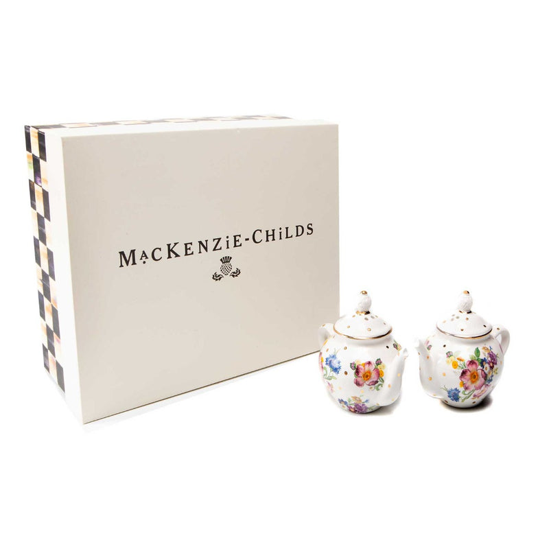 Mackenzie-Childs Flower Market White Teapot Salt & Pepper Set
#2
