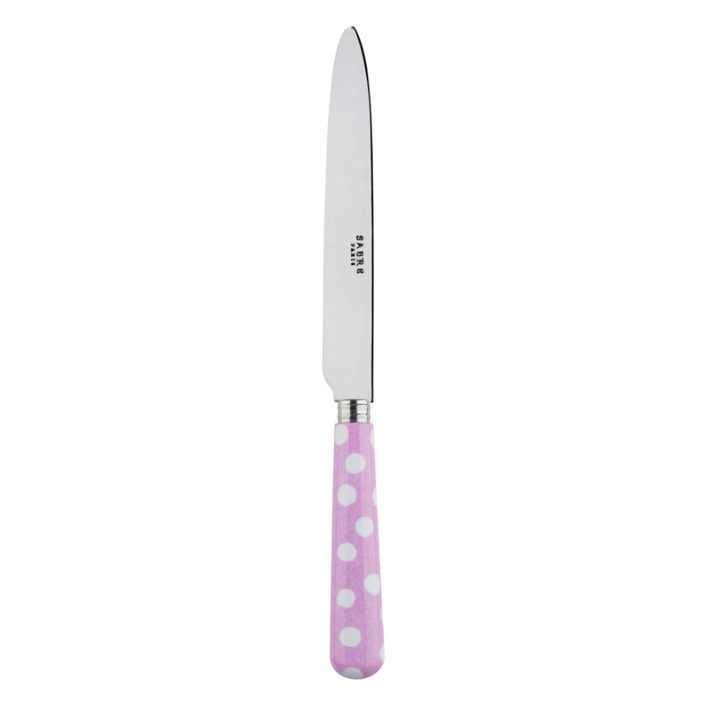 Sabre White Dots Pink 24cm Dinner Knife