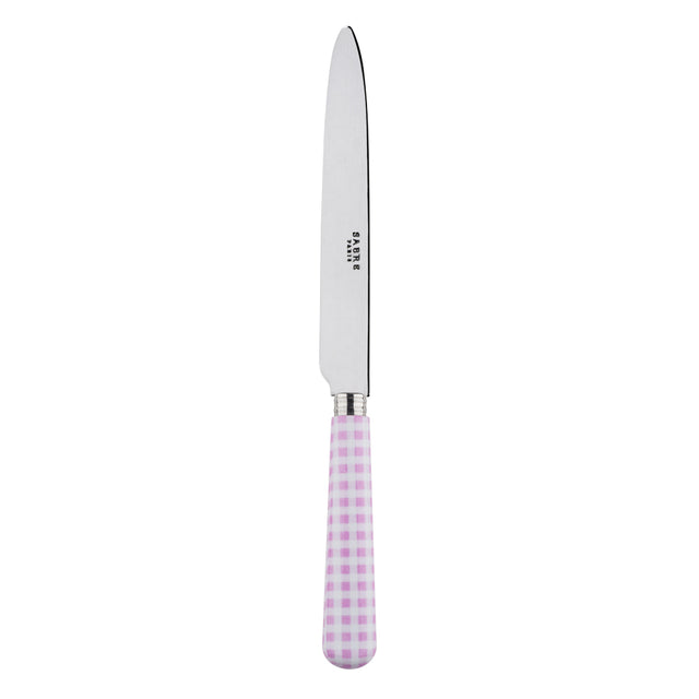 Sabre Gingham Pink 24cm Dinner Knife