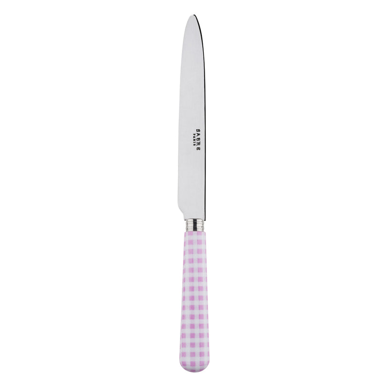 Sabre Gingham Pink 24cm Dinner Knife