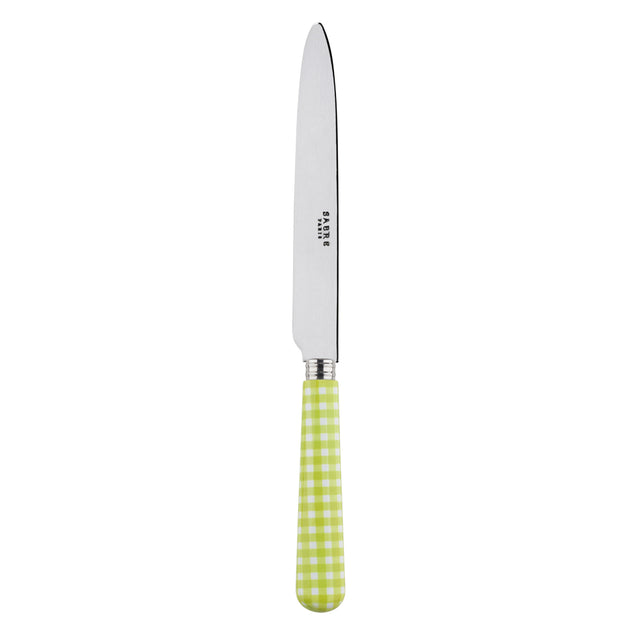 Sabre Gingham Lime 24cm Dinner Knife