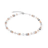 Coeur De Lion Geo Cube Peach Rose Gold Necklace