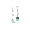 Coeur De Lion Geo Cube Green Pink Earrings