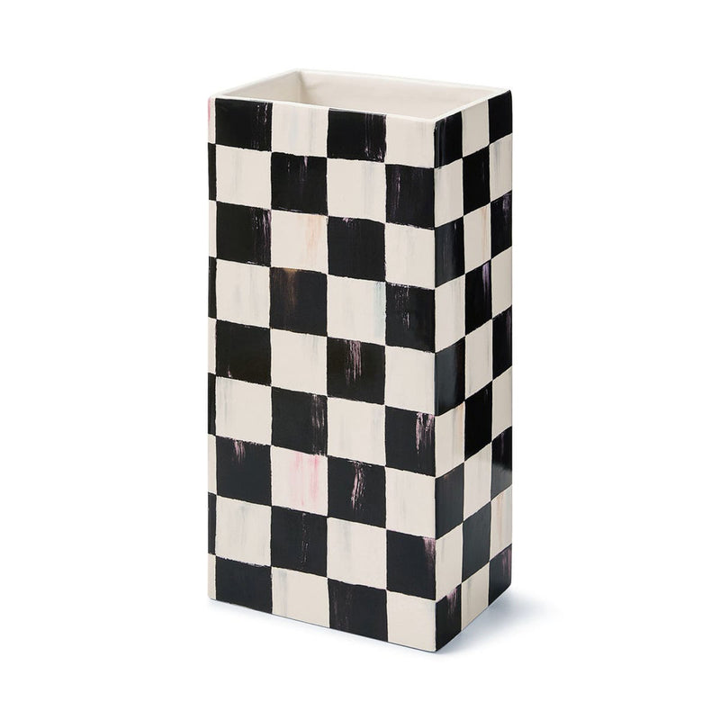 Mackenzie-Childs Courtly Check Pillar Vase