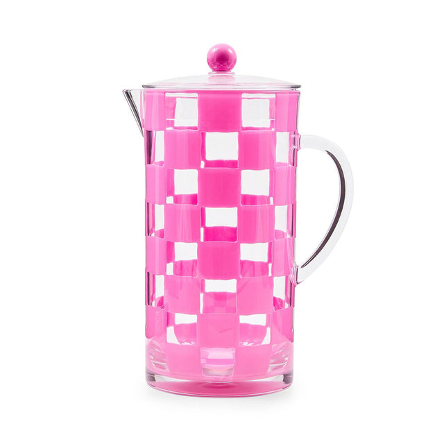 Mackenzie-Childs Pink Check Acrylic Pitcher