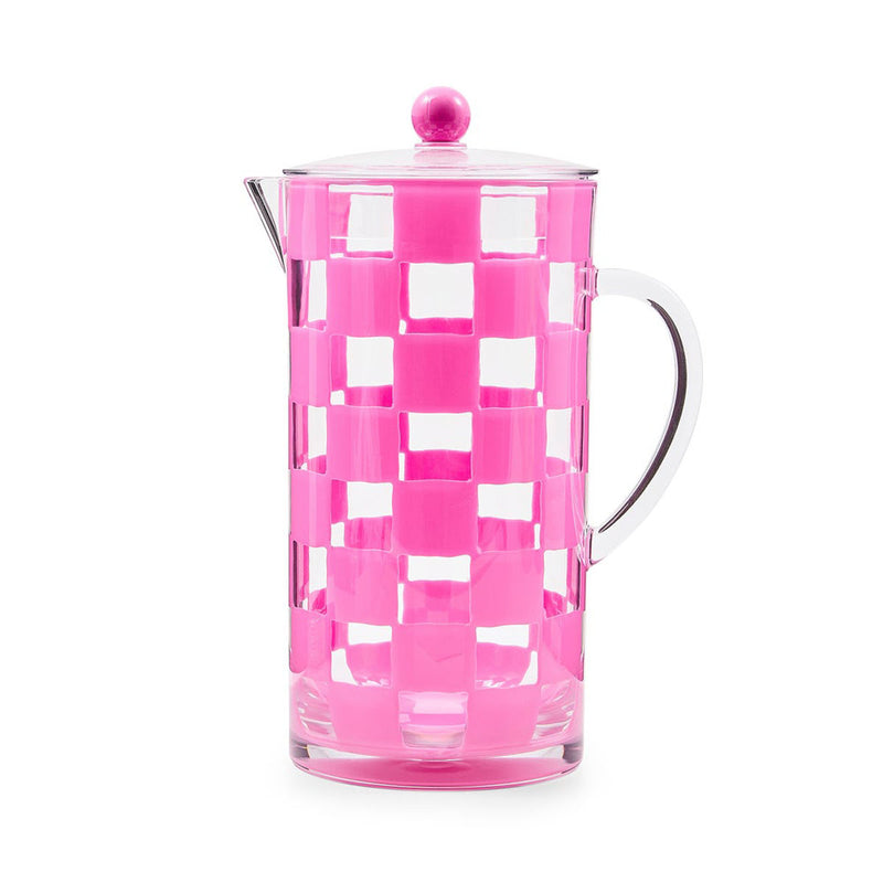 Mackenzie-Childs Pink Check Acrylic Pitcher