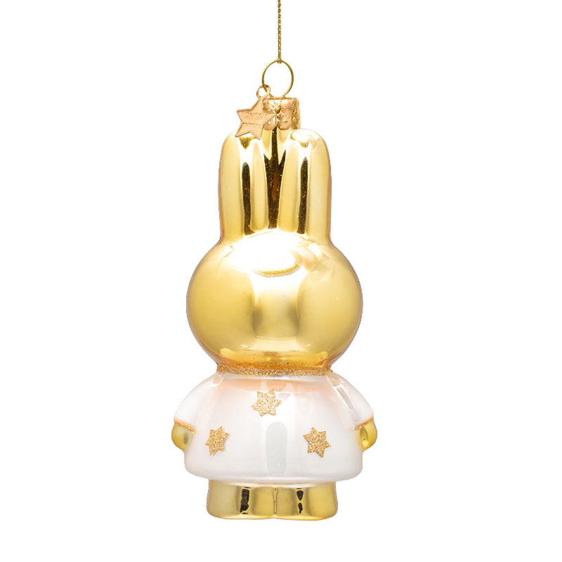 Vondels Nijntje/Miffy Gold with Star Dress Hanging Christmas Decoration