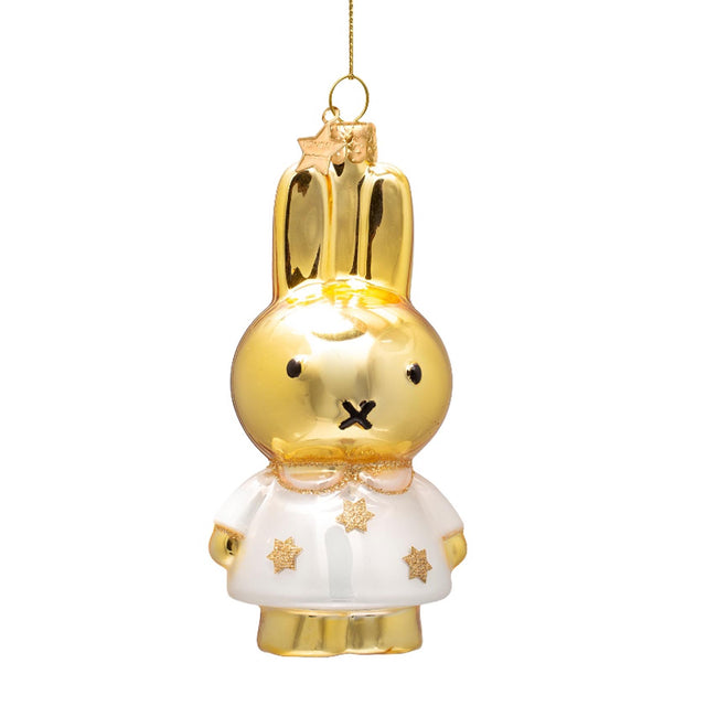 Vondels Nijntje/Miffy Gold with Star Dress Hanging Christmas Decoration