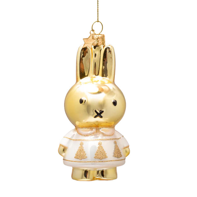 Vondels Miffy Gold Xmas Tree Dress Ornament