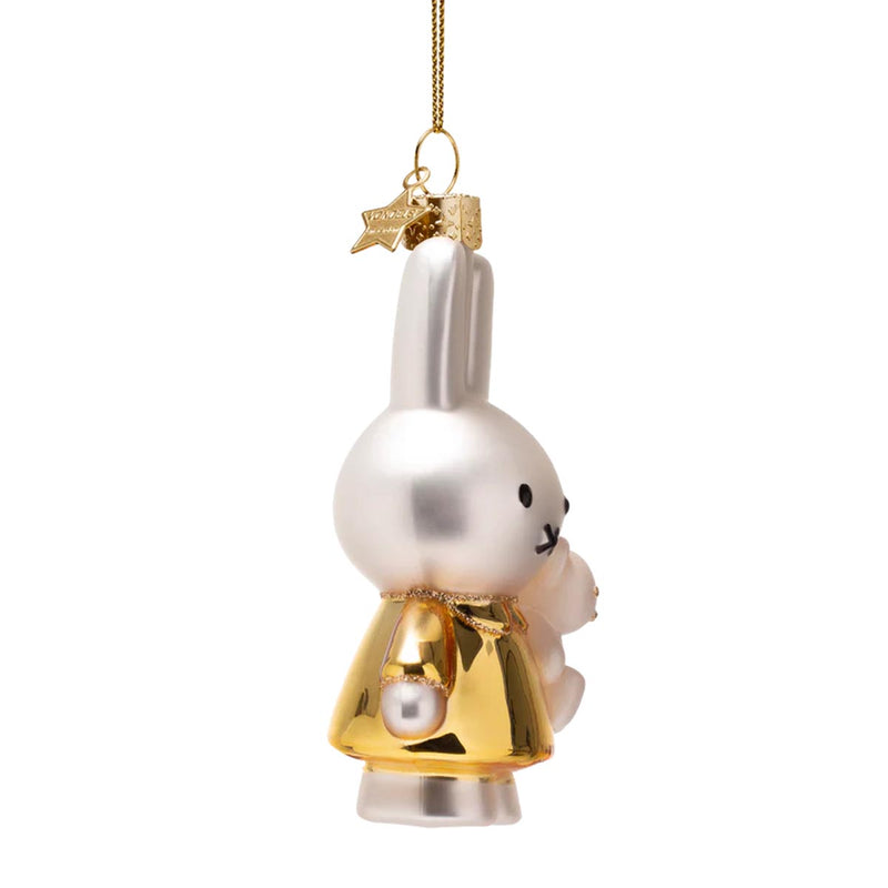 Vondels Miffy Baby Gold with Bear Ornament