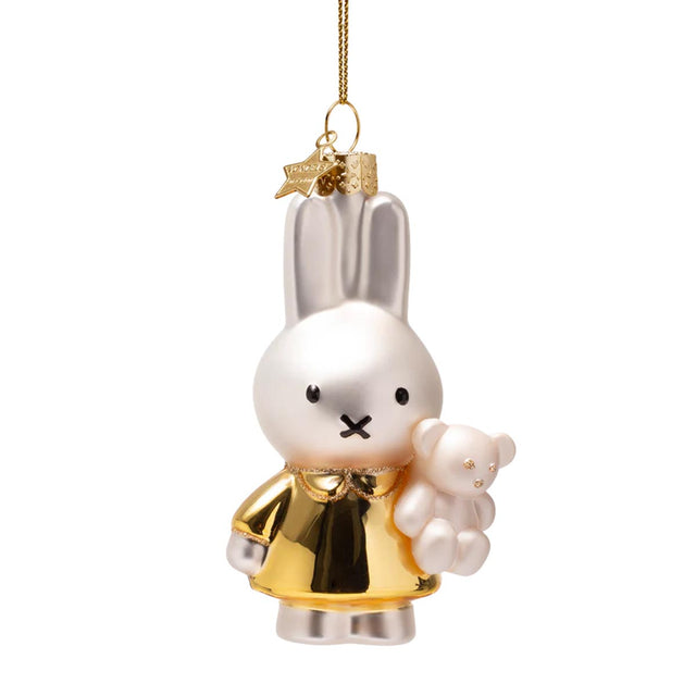 Vondels Miffy Baby Gold with Bear Ornament