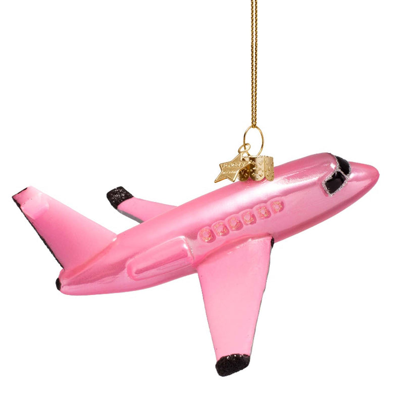 Vondels Pink Opal Airplane Ornament