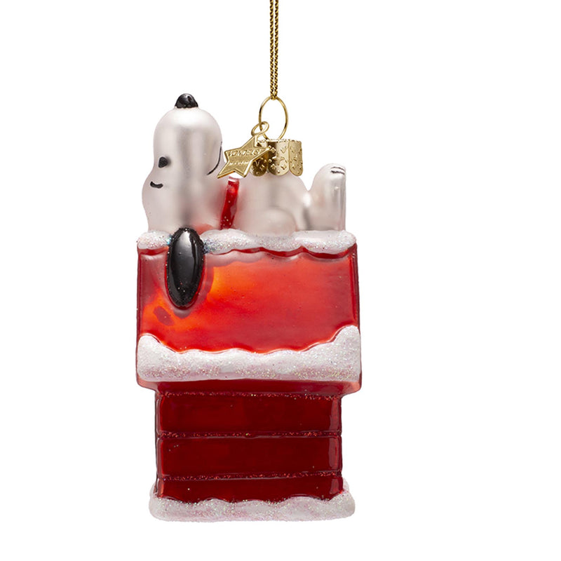 Vondels Snoopy/Peanuts Laying on Doghouse Hanging Christmas Decoration