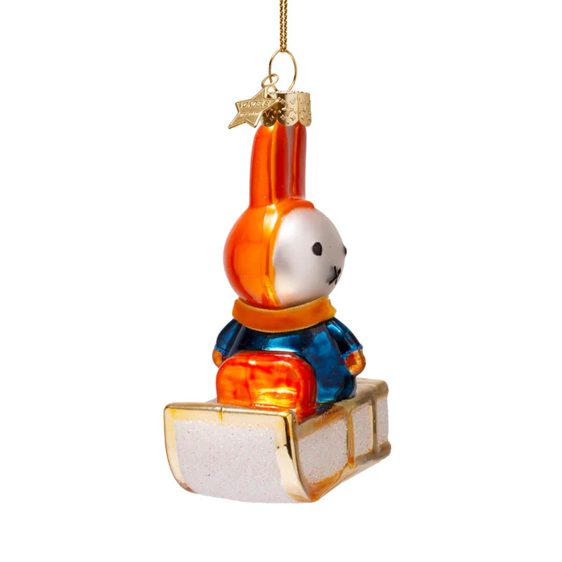 Vondels Miffy on Sleigh with Box Ornament