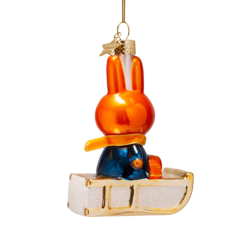 Vondels Miffy on Sleigh with Box Ornament