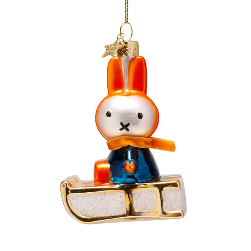 Vondels Miffy on Sleigh with Box Ornament