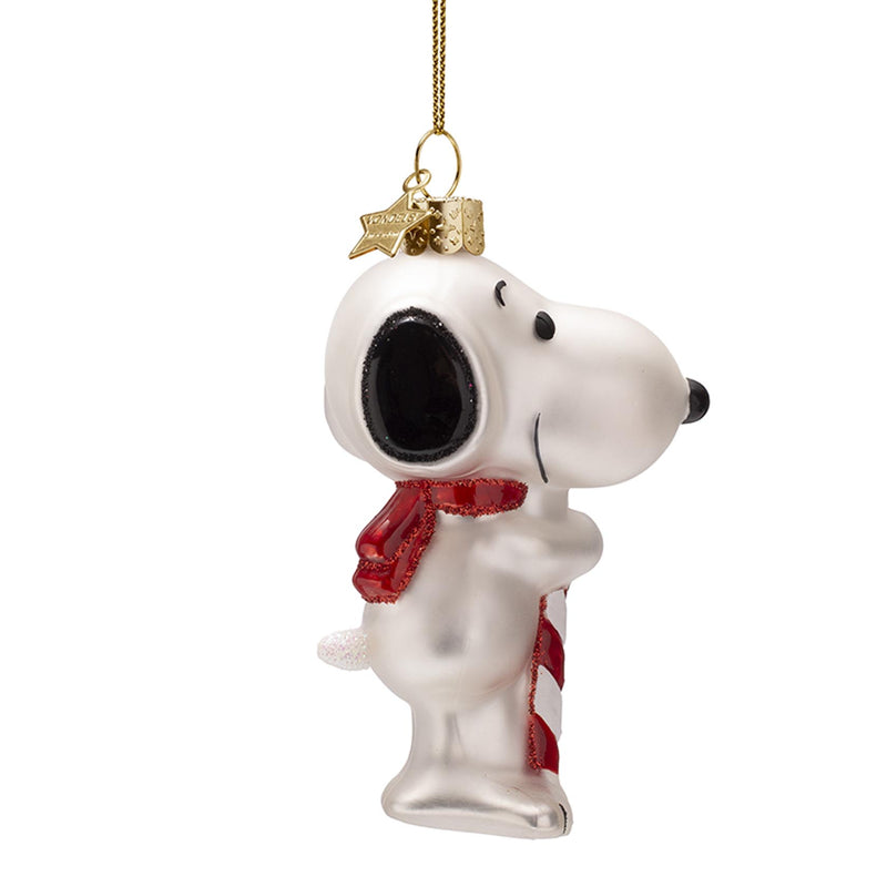 Vondels Snoopy/Peanuts with Candy Cane Hanging Christmas Decoration