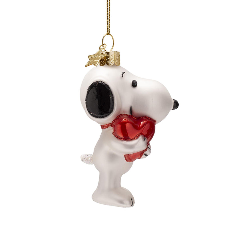 Vondels Snoopy/Peanuts with Heart Hanging Christmas Decoration