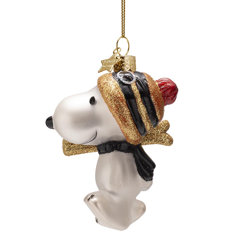 Vondels Snoopy/Peanuts with Skis Hanging Christmas Decoration