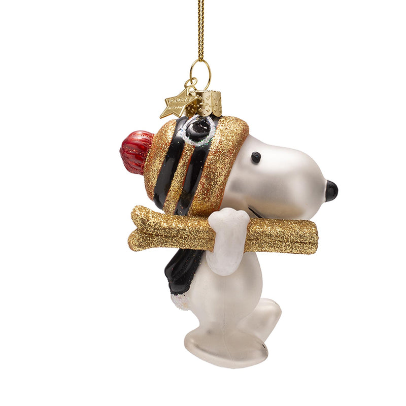 Vondels Snoopy/Peanuts with Skis Hanging Christmas Decoration