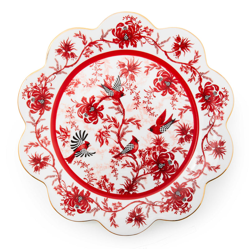 Mackenzie-Childs Cardinal Toile Dinner Plate