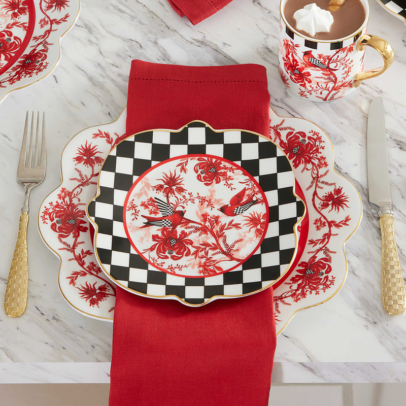 Mackenzie-Childs Cardinal Toile Salad Plate