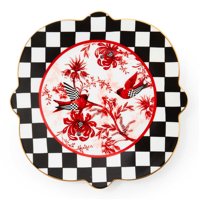 Mackenzie-Childs Cardinal Toile Salad Plate