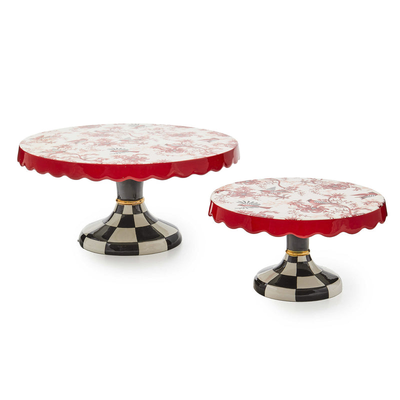 Mackenzie-Childs Cardinal Toile Small Pedestal Platter
