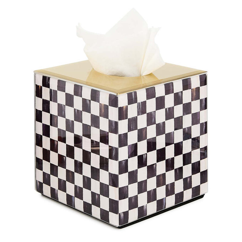 Mackenzie-Childs Courtly Check Glass Boutique Tissue Box Cover