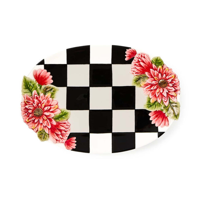 Mackenzie-Childs Courtly Check Floral Trinket Dish