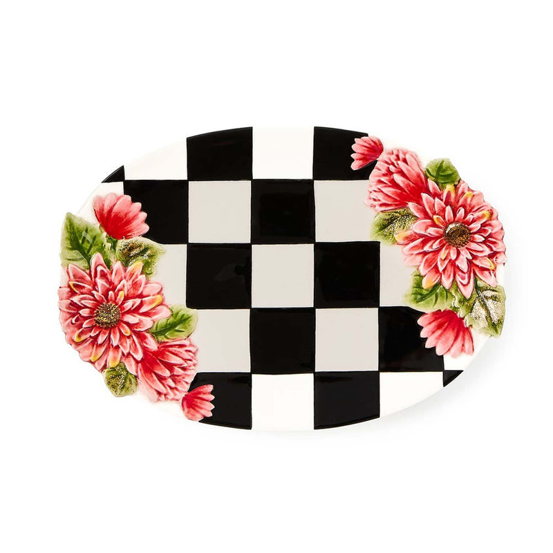 Mackenzie-Childs Courtly Check Floral Trinket Dish