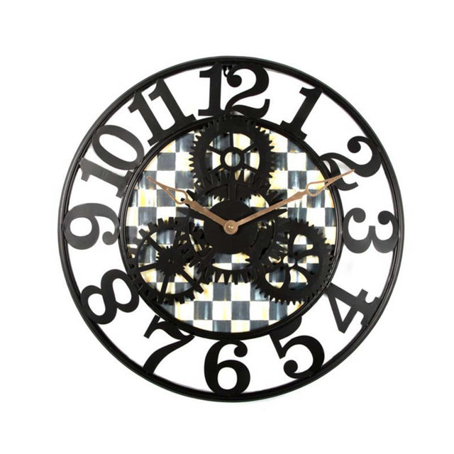Mackenzie Childs Courtly Check Small Farmhouse Wall Clock
