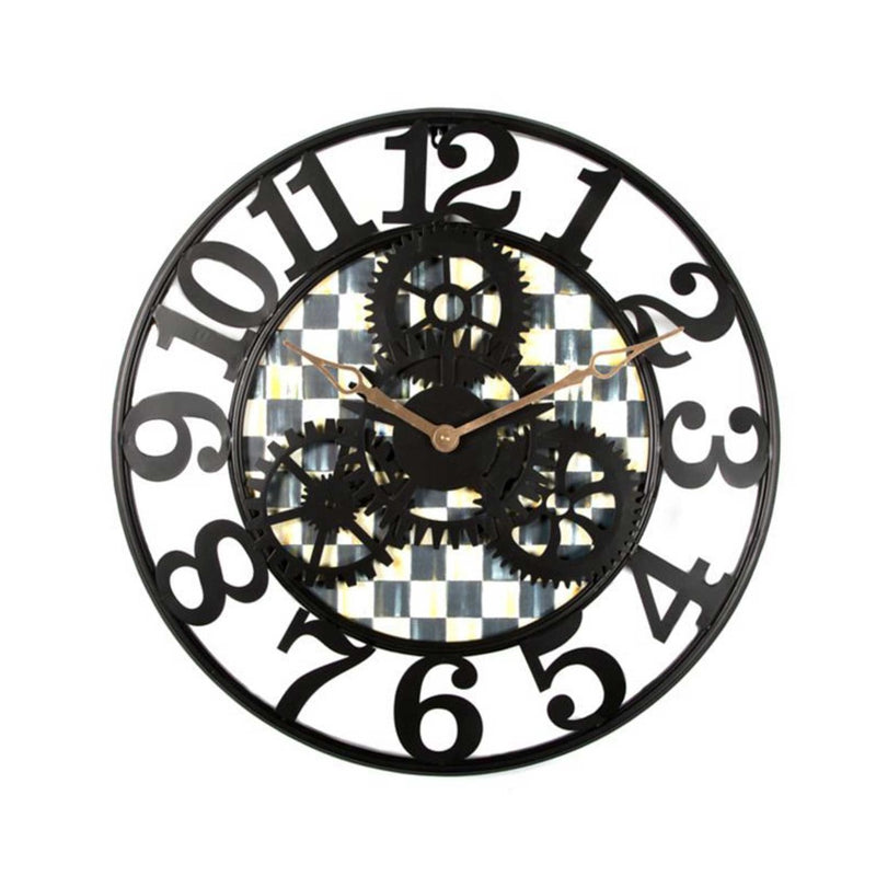 Mackenzie Childs Courtly Check Small Farmhouse Wall Clock
