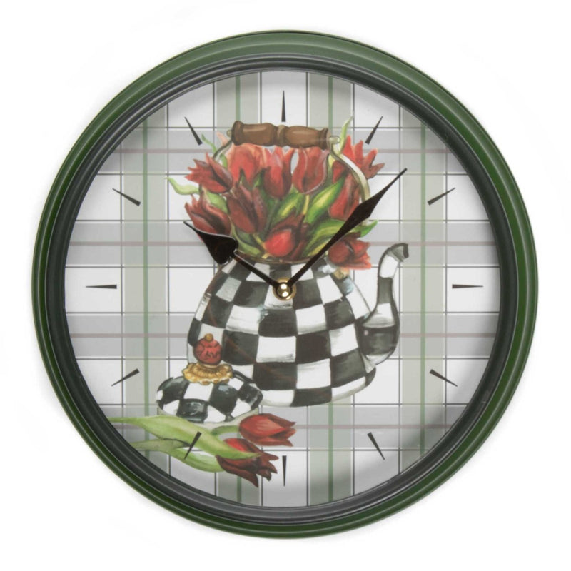 Mackenzie-Childs Tea Kettle Bouquet Wall Clock
