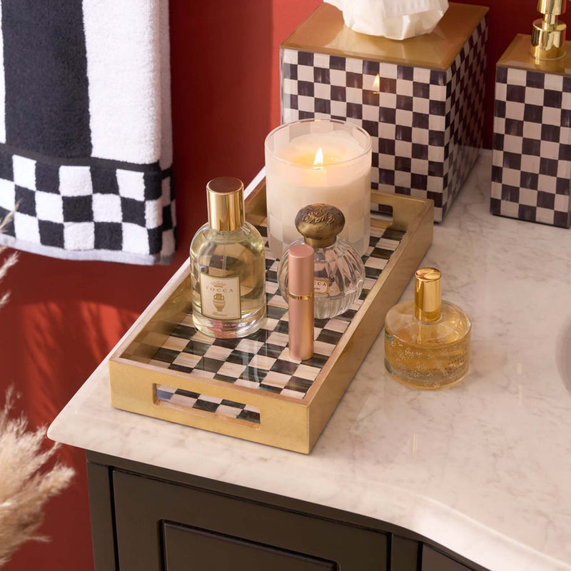 Mackenzie-Childs Courtly Check Glass Vanity Tray