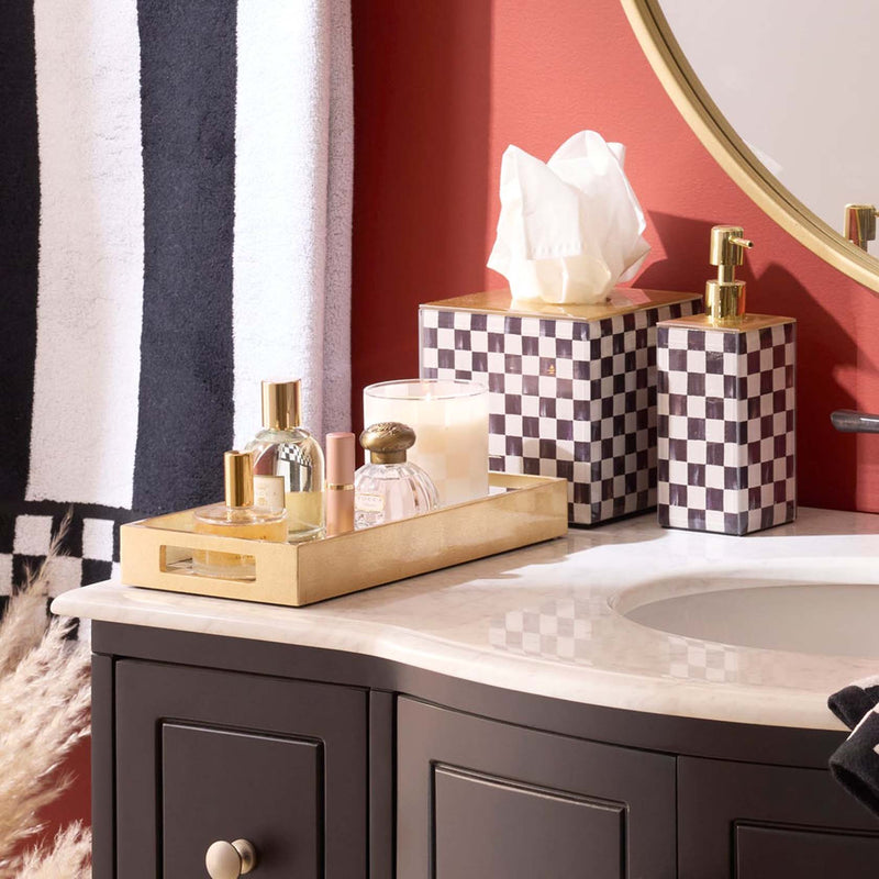 Mackenzie-Childs Courtly Check Glass Vanity Tray