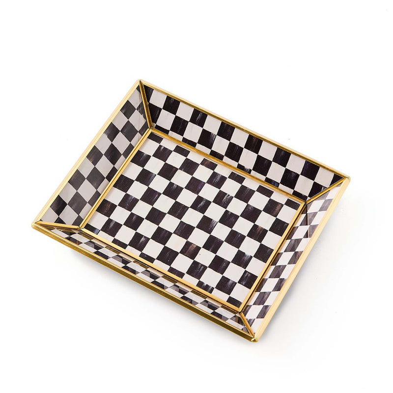 Mackenzie-Childs Courtly Check Small Glass Tray