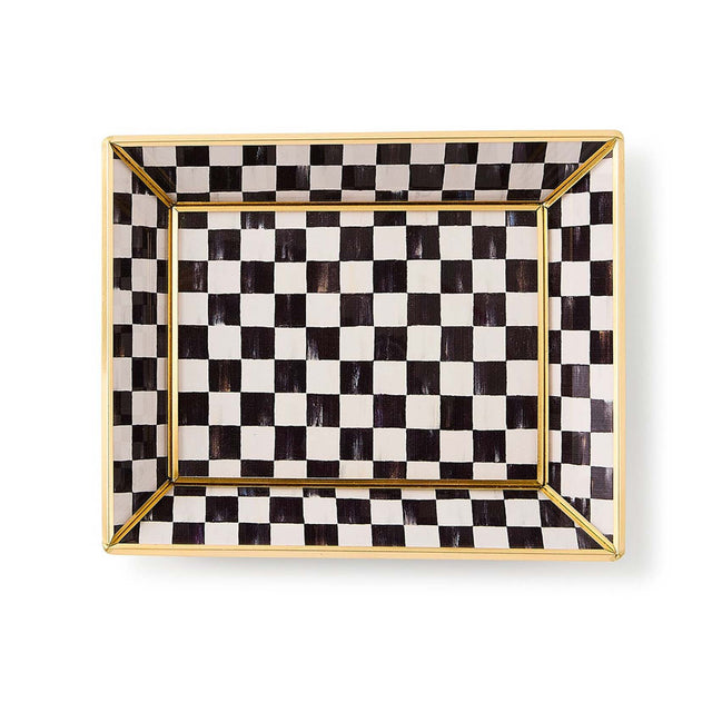 Mackenzie-Childs Courtly Check Small Glass Tray