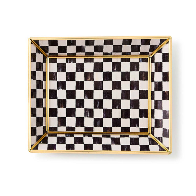 Mackenzie-Childs Courtly Check Small Glass Tray