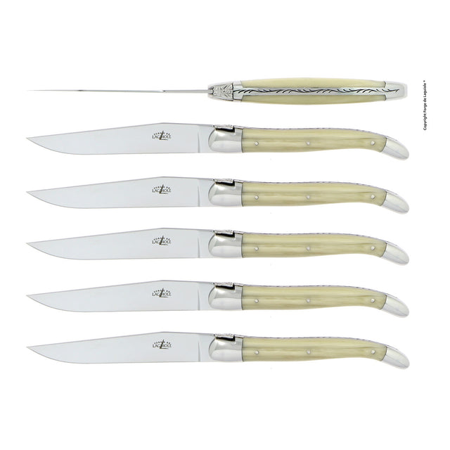 Forge de Laguiole Table Knives Set of 6, Opalescence Handle
