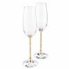 Swarovski Crystalline Golden Shadow Toasting Flutes (Set of 2)